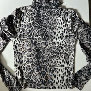 Forever 21 Black and White Leopard Print Blouse